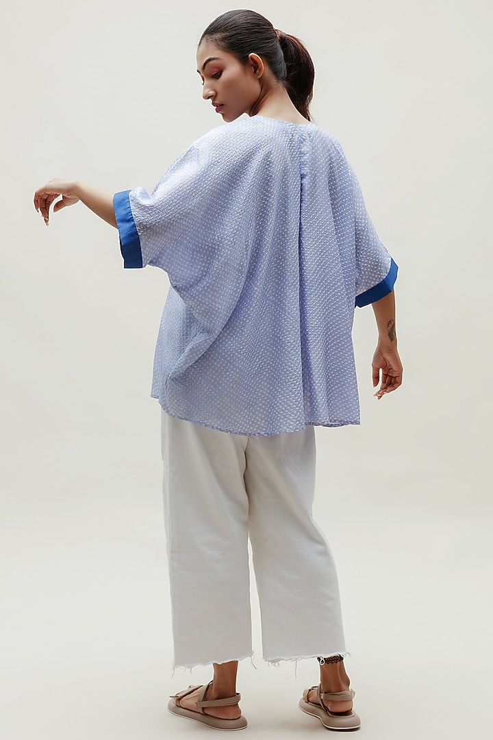 Sky Blue Pure Silk Shirt by Naina Jain at Pernia's Pop Up Shop