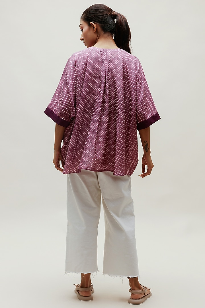 Mauve Pure Silk Shirt by Naina Jain at Pernia's Pop Up Shop