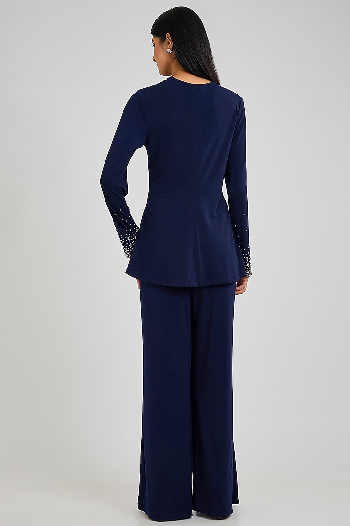 Navy Jersey Co-Ord Set by Namrata Joshipura at Pernia's Pop Up Shop