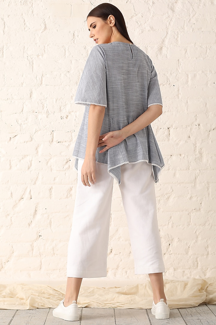 Blue & White Embroidered Top With Slip by Namrata Joshipura at Pernia's Pop Up Shop