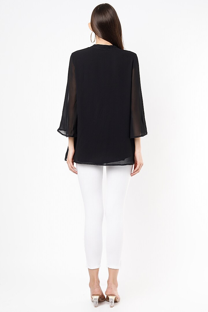 Black Embellished Shift Top by Namrata Joshipura at Pernia's Pop Up Shop