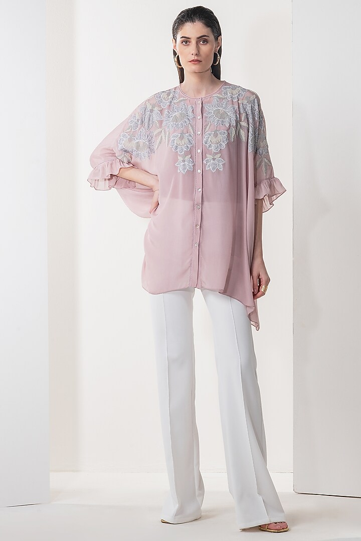 Lilac Embellished Kaftan Top With Inner by Namrata Joshipura at Pernia's Pop Up Shop
