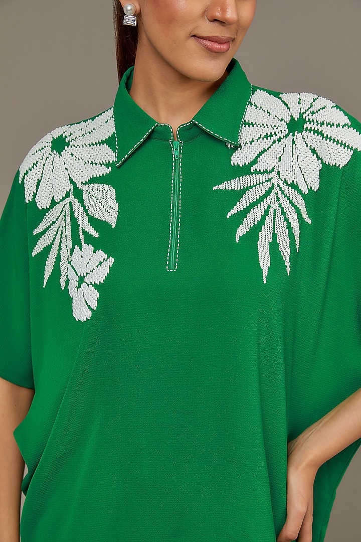 Green Bubble Georgette Top by Namrata Joshipura at Pernia's Pop Up Shop