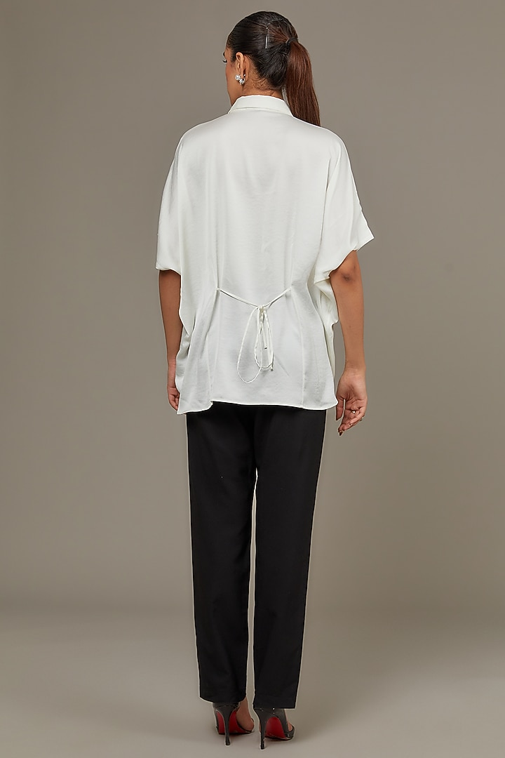 Ivory Satin Top by Namrata Joshipura at Pernia's Pop Up Shop