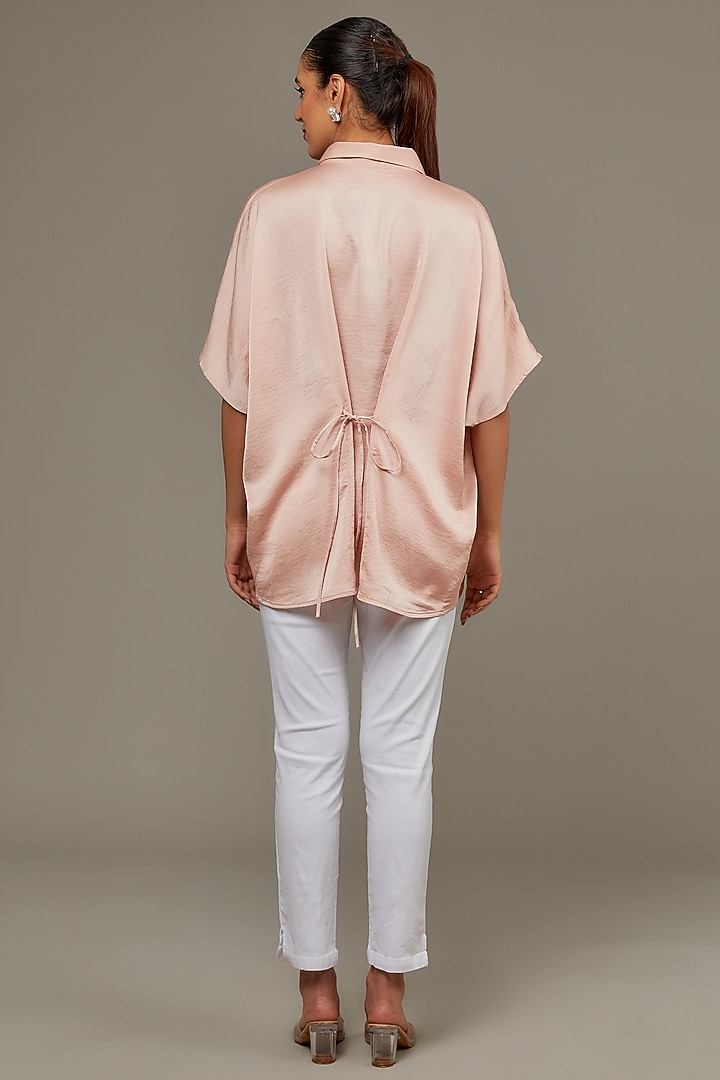 Peach Satin Top by Namrata Joshipura at Pernia's Pop Up Shop