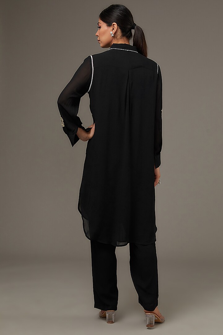 Black Georgette Tunic Set by Namrata Joshipura at Pernia's Pop Up Shop