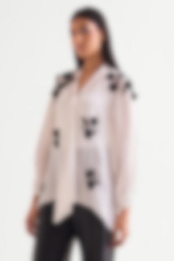 Ivory Satin Scrunchy Handkerchief Top by Namrata Joshipura at Pernia's Pop Up Shop