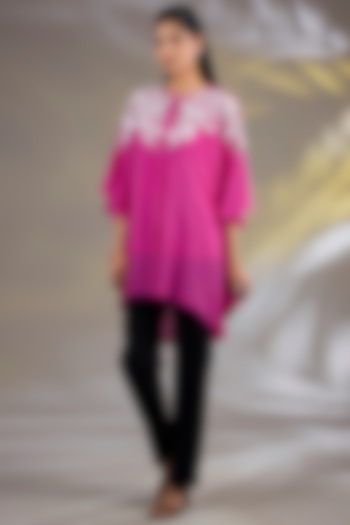 Pink Georgette Tunic With Slip by Namrata Joshipura at Pernia's Pop Up Shop