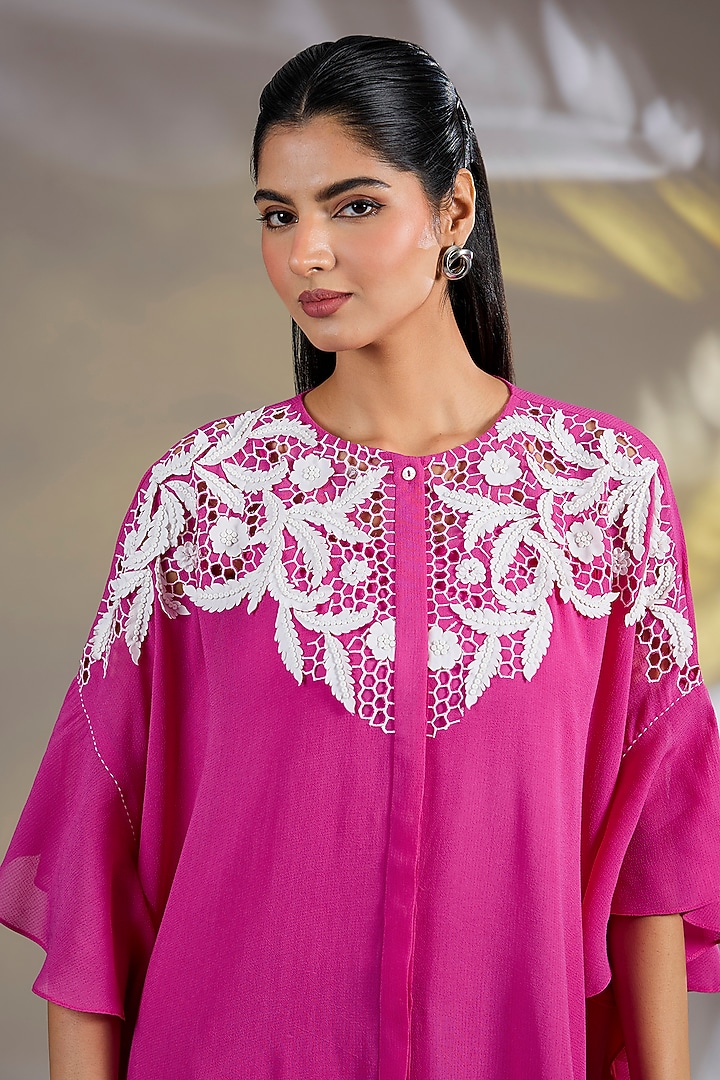 Pink Georgette Tunic With Slip by Namrata Joshipura at Pernia's Pop Up Shop