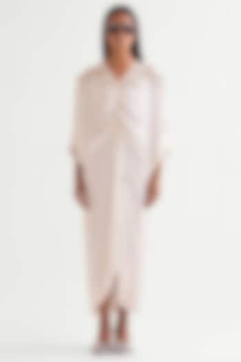 Ivory Satin Vacation Dress by Namrata Joshipura at Pernia's Pop Up Shop