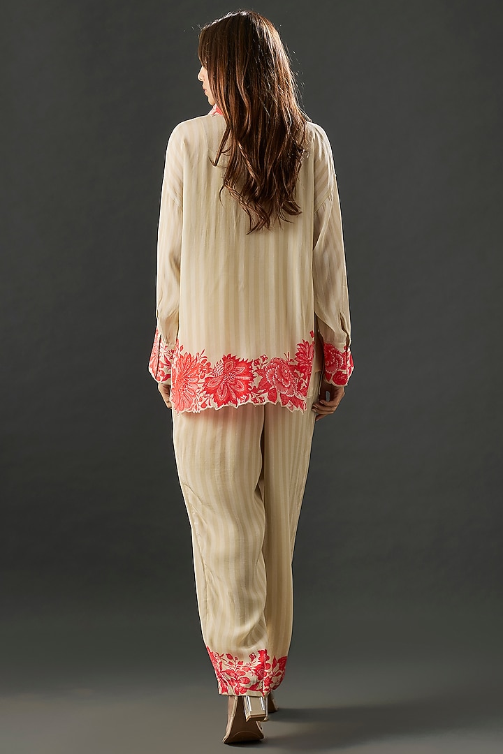 Beige Crepe Co-Ord Set by Namrata Joshipura at Pernia's Pop Up Shop