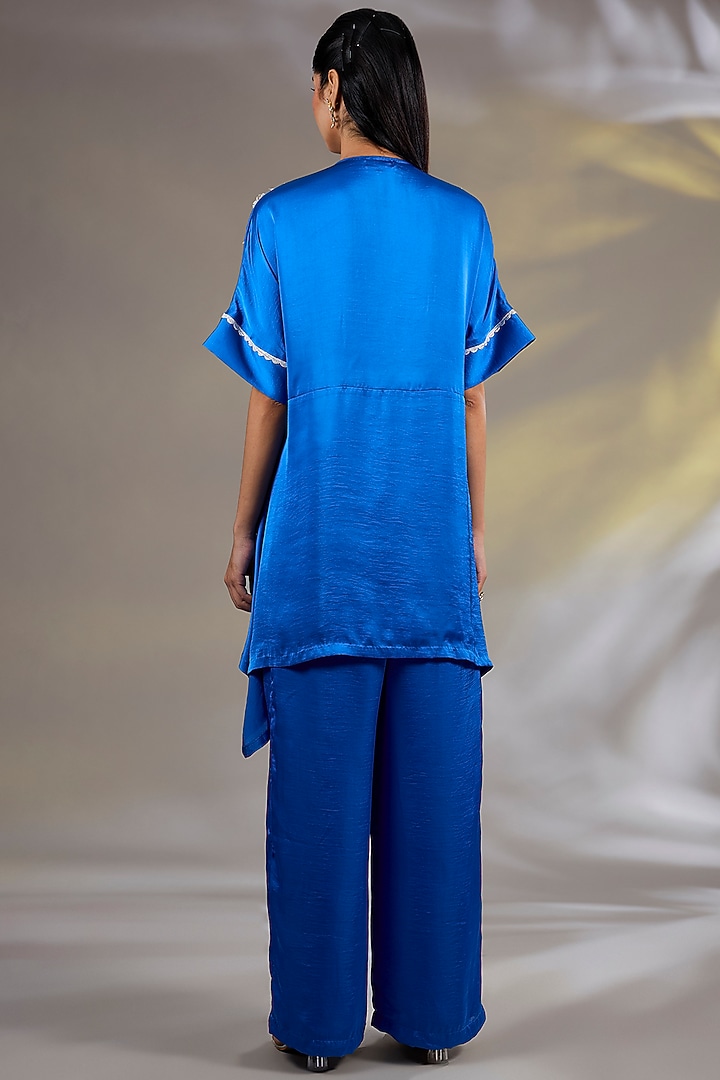 Ivory Satin Co-Ord Set by Namrata Joshipura at Pernia's Pop Up Shop