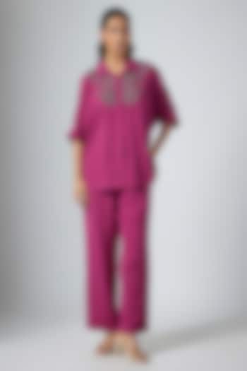 Magenta Amazon Fabric Co-Ord Set by Namrata Joshipura at Pernia's Pop Up Shop