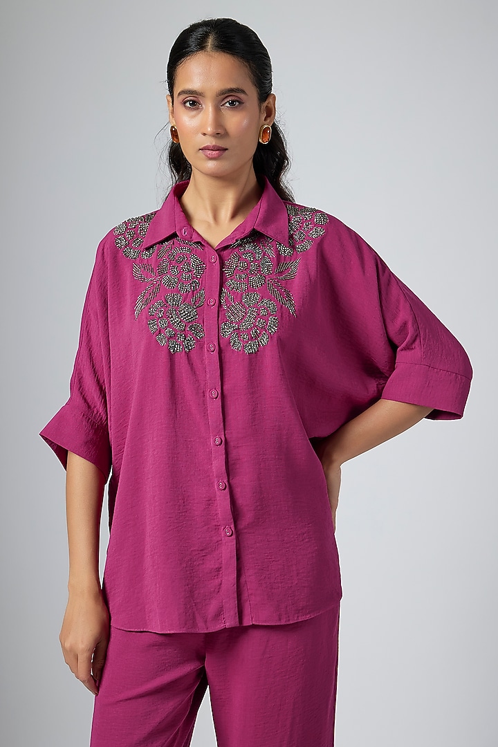 Magenta Amazon Fabric Co-Ord Set by Namrata Joshipura at Pernia's Pop Up Shop