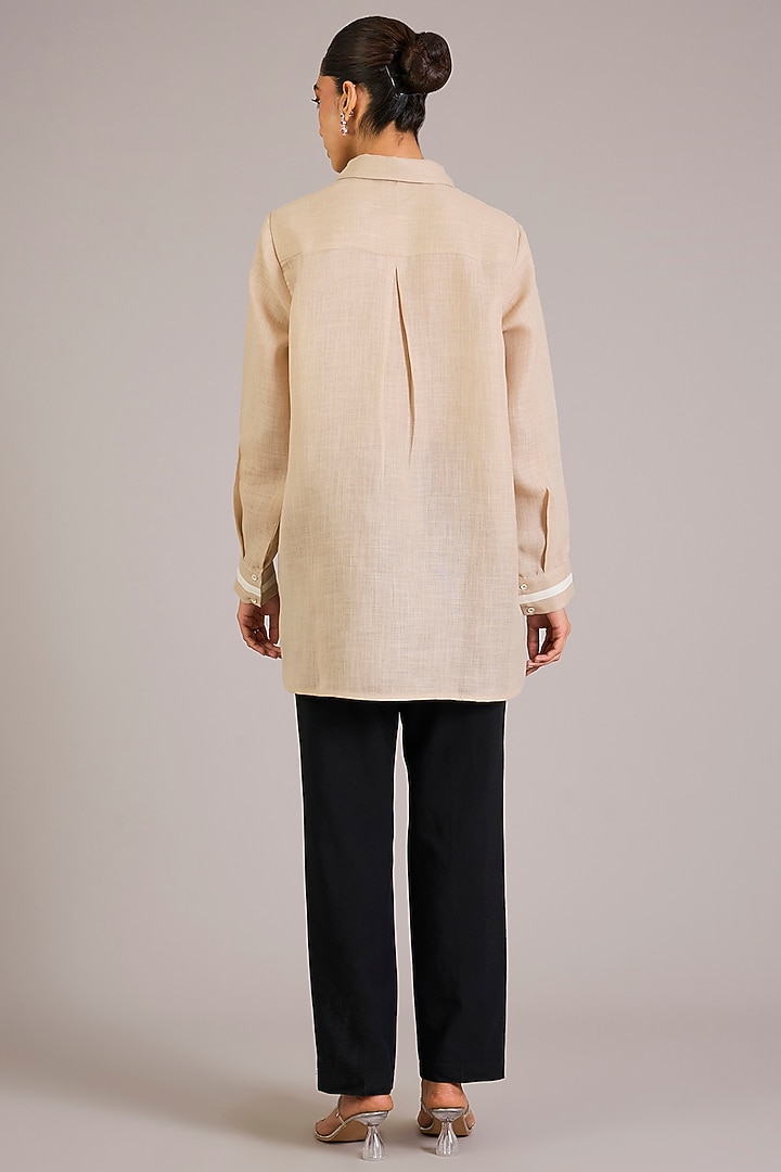 Mint Green Linen Shirt by Namrata Joshipura at Pernia's Pop Up Shop