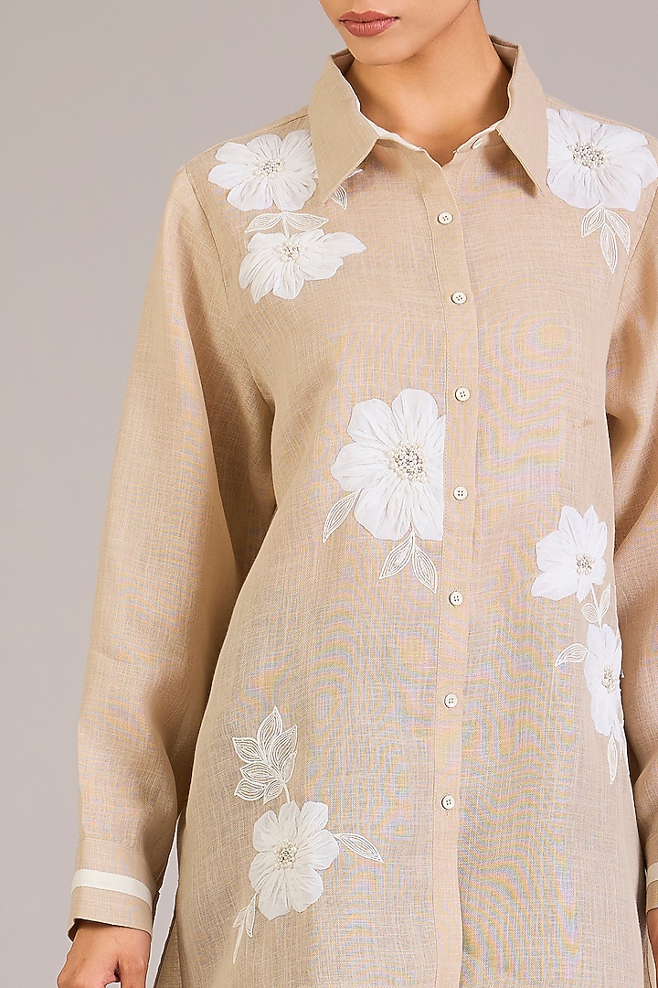 Mint Green Linen Shirt by Namrata Joshipura at Pernia's Pop Up Shop