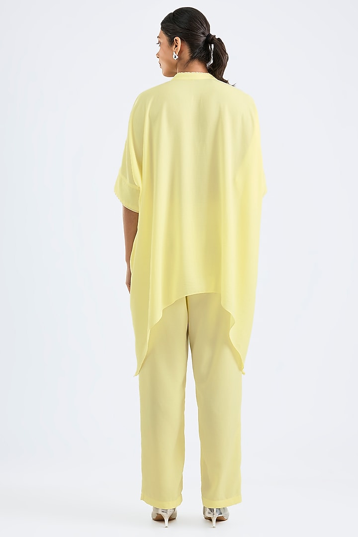 Yellow Twill Georgette Shirt by Namrata Joshipura at Pernia's Pop Up Shop