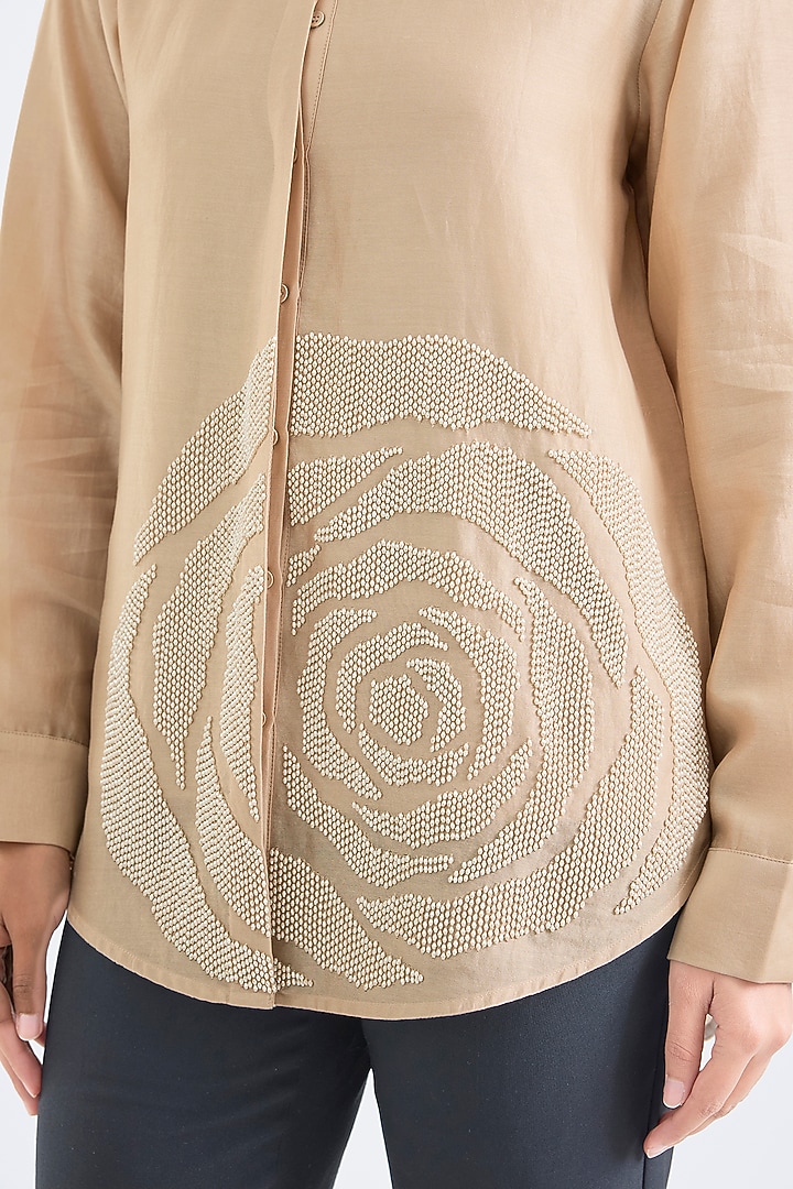 Sand Modal Linen Shirt by Namrata Joshipura at Pernia's Pop Up Shop