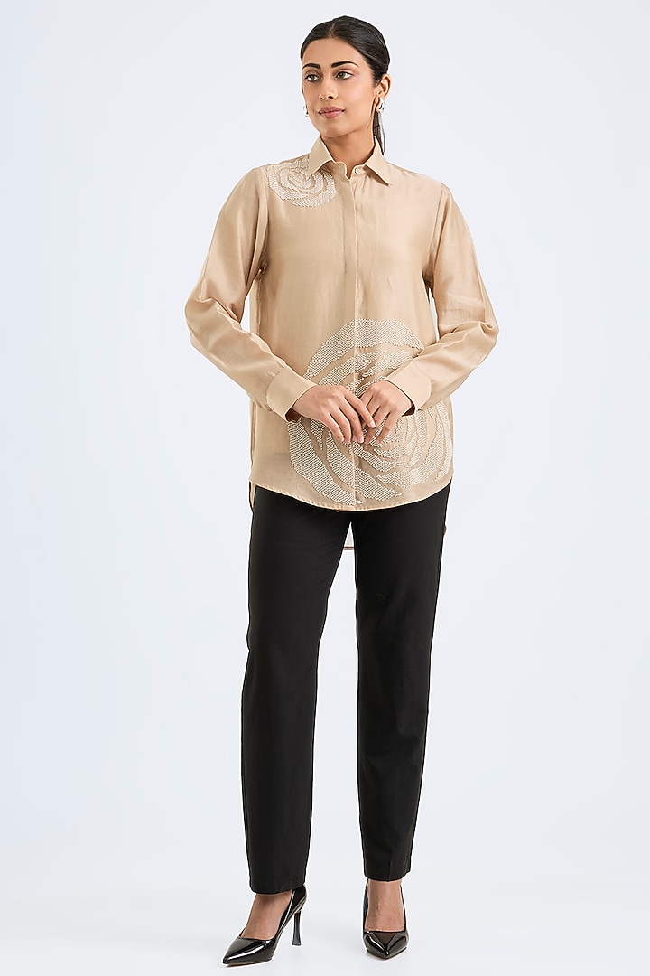 Sand Modal Linen Shirt by Namrata Joshipura at Pernia's Pop Up Shop
