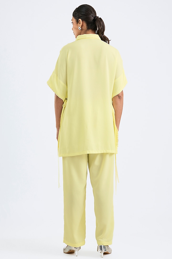 Yellow Twill Georgette Co-Ord Set by Namrata Joshipura at Pernia's Pop Up Shop