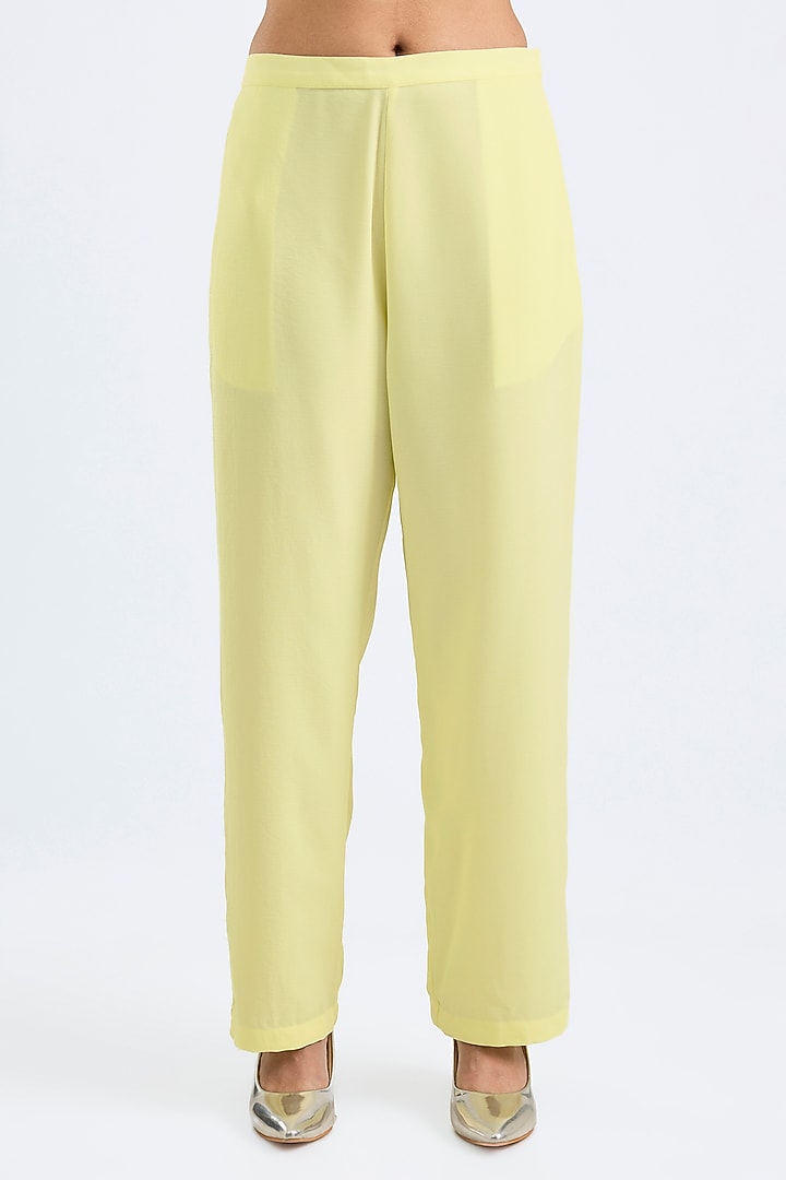 Yellow Twill Georgette Co-Ord Set by Namrata Joshipura at Pernia's Pop Up Shop