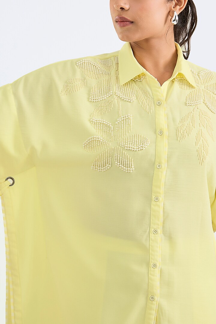 Yellow Twill Georgette Co-Ord Set by Namrata Joshipura at Pernia's Pop Up Shop