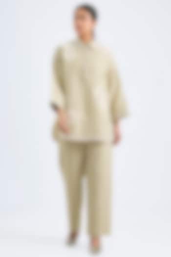 Mint Green Linen Co-Ord Set by Namrata Joshipura at Pernia's Pop Up Shop