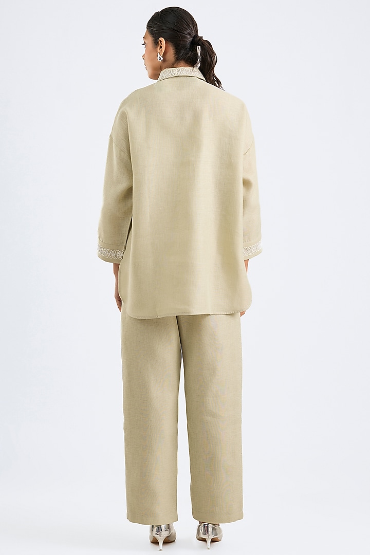 Mint Green Linen Co-Ord Set by Namrata Joshipura at Pernia's Pop Up Shop
