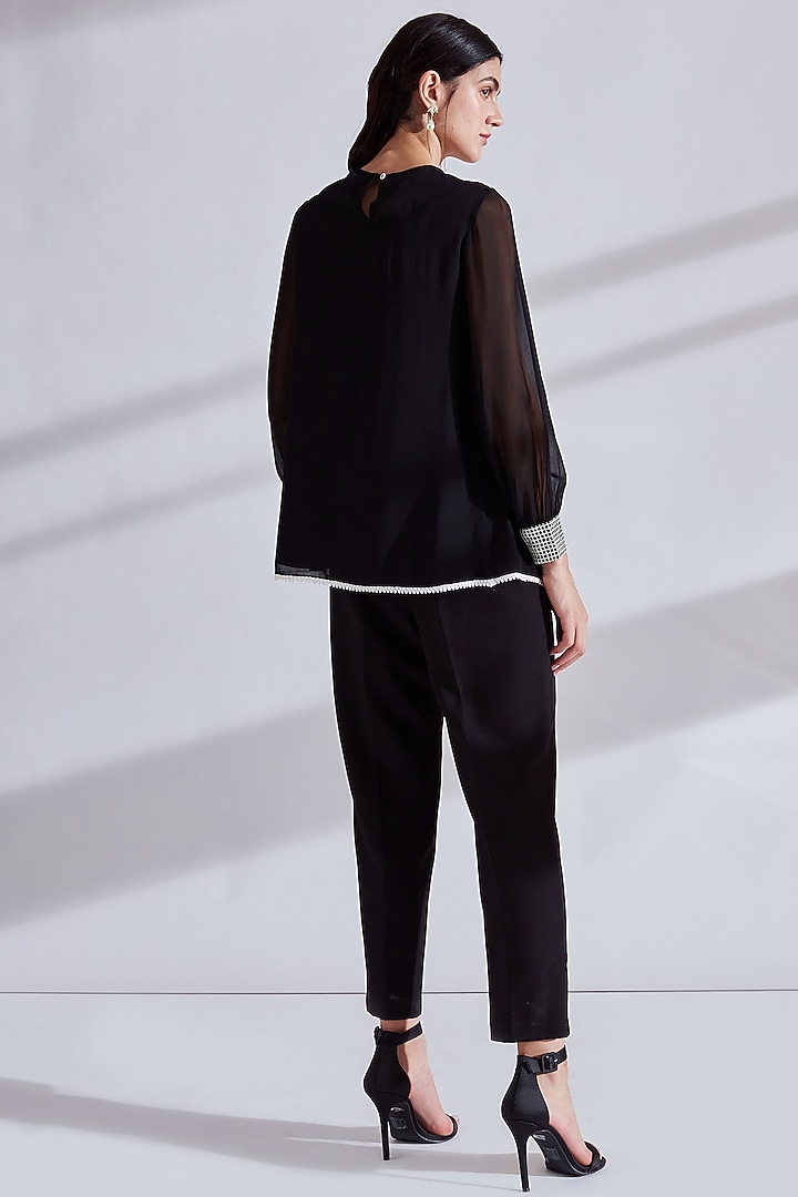 Black Embellished Top by Namrata Joshipura at Pernia's Pop Up Shop