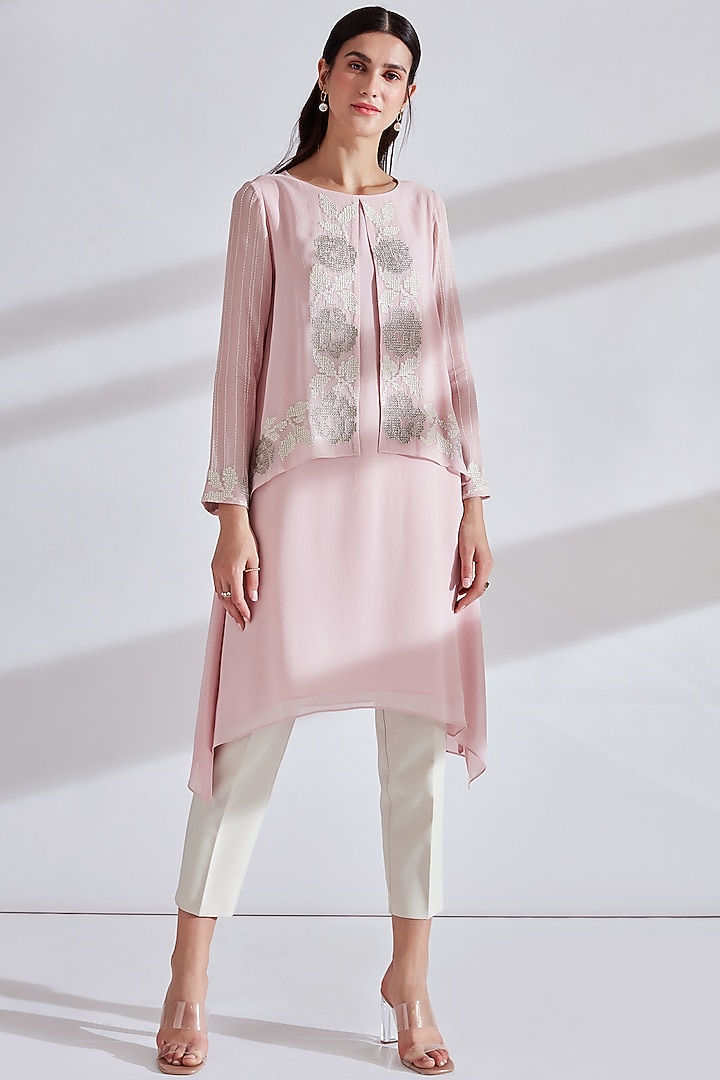 Lily Pink Embellished Tunic by Namrata Joshipura at Pernia's Pop Up Shop