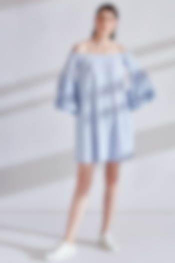 Fresh Blue Embellished Vacation Dress by Namrata Joshipura at Pernia's Pop Up Shop