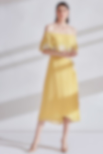 Fresh Yellow Embellished Vacation Dress by Namrata Joshipura at Pernia's Pop Up Shop