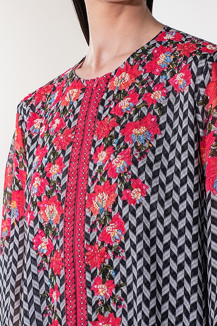 Black Layered Embellished Top by Namrata Joshipura at Pernia's Pop Up Shop