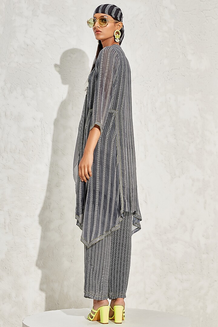 Grey Georgette Embellished Kaftan Set by Namrata Joshipura at Pernia's Pop Up Shop