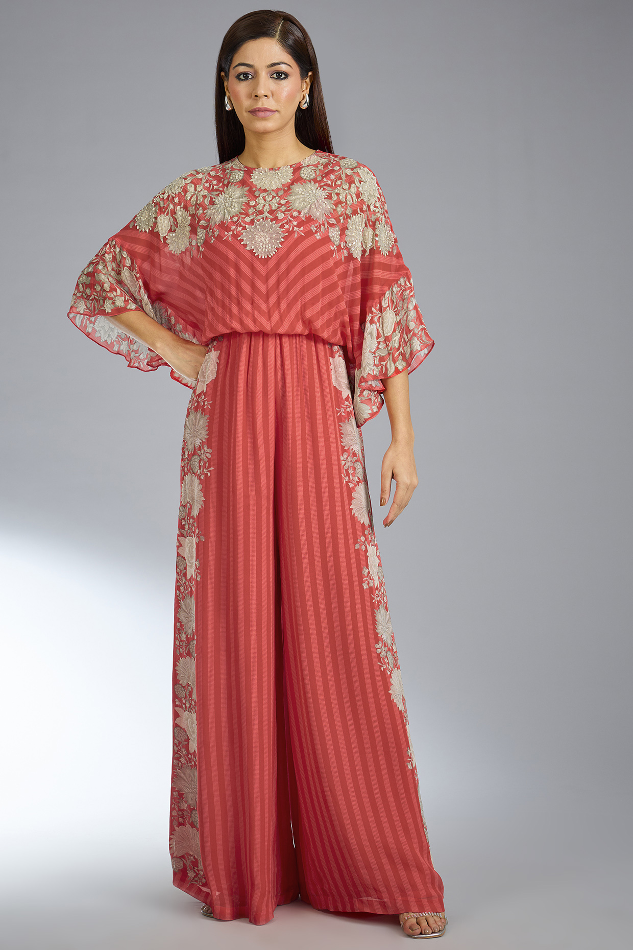 Red Georgette Co-Ord Set by Namrata Joshipura at Pernia's Pop Up Shop