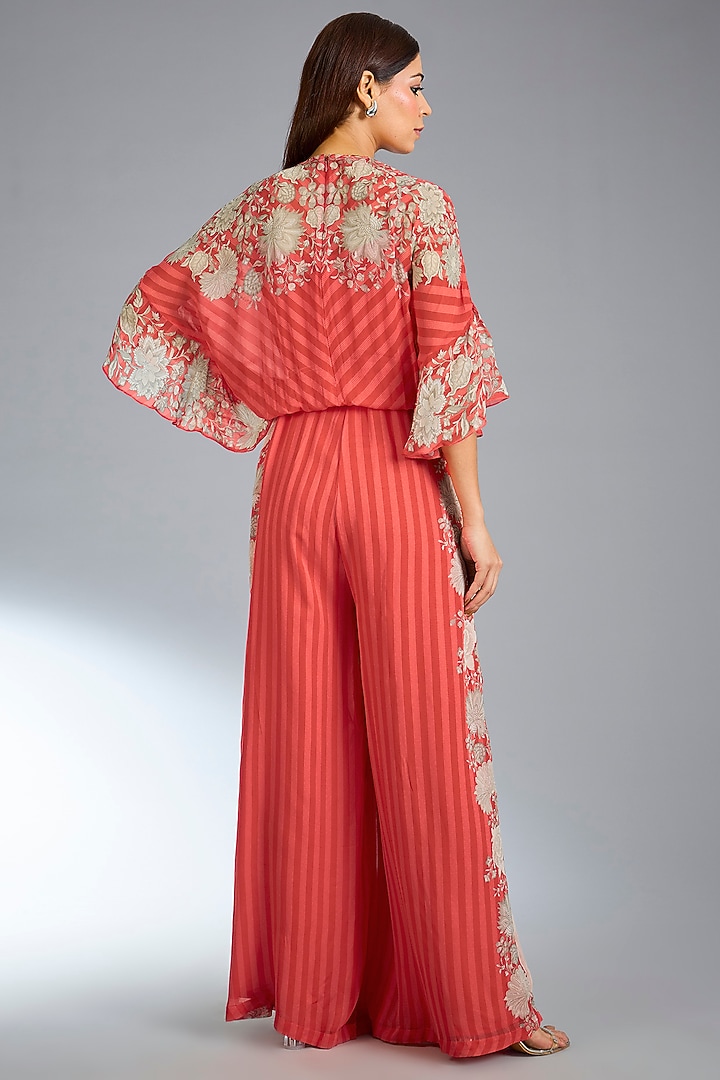 Red Georgette Co-Ord Set by Namrata Joshipura at Pernia's Pop Up Shop