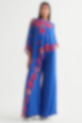 German Blue Georgette Co-Ord Set by Namrata Joshipura at Pernia's Pop Up Shop