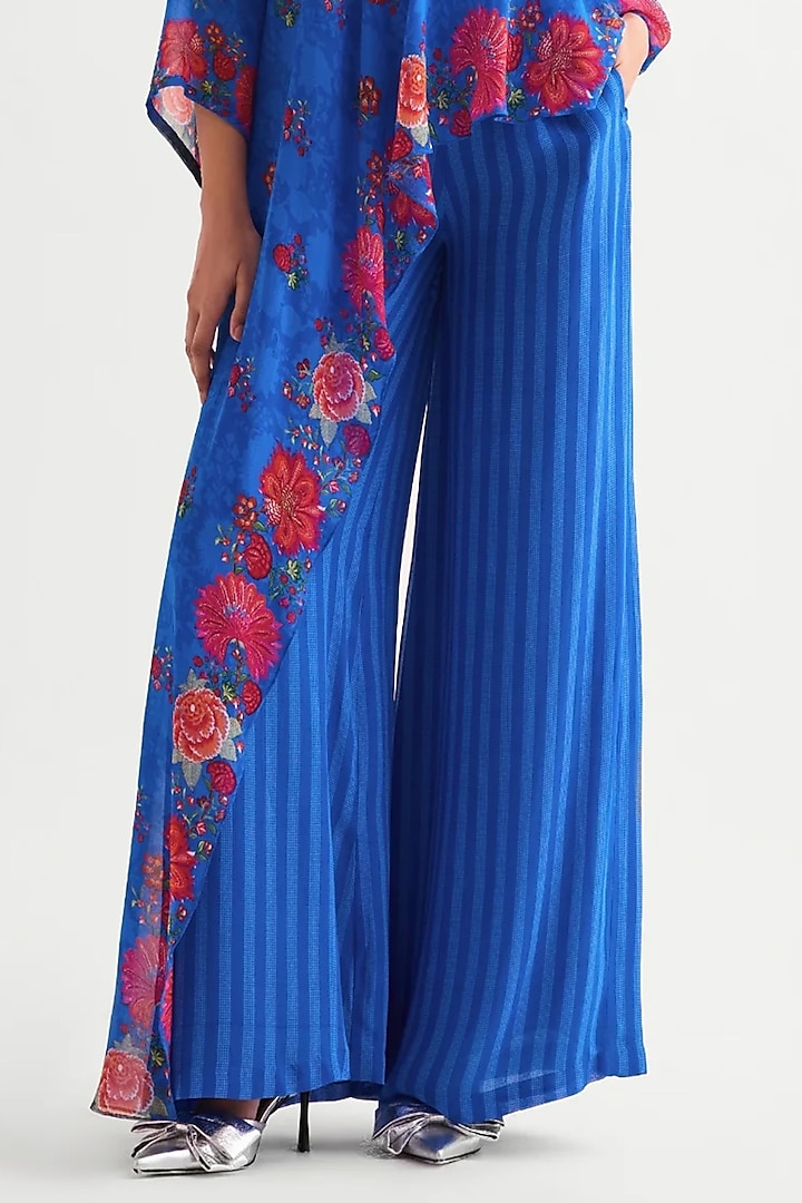 German Blue Georgette Co-Ord Set by Namrata Joshipura at Pernia's Pop Up Shop