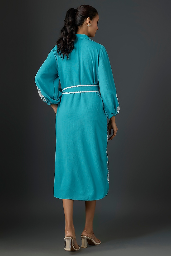Sapphire Bubble Georgette Cocktail Dress by Namrata Joshipura at Pernia's Pop Up Shop