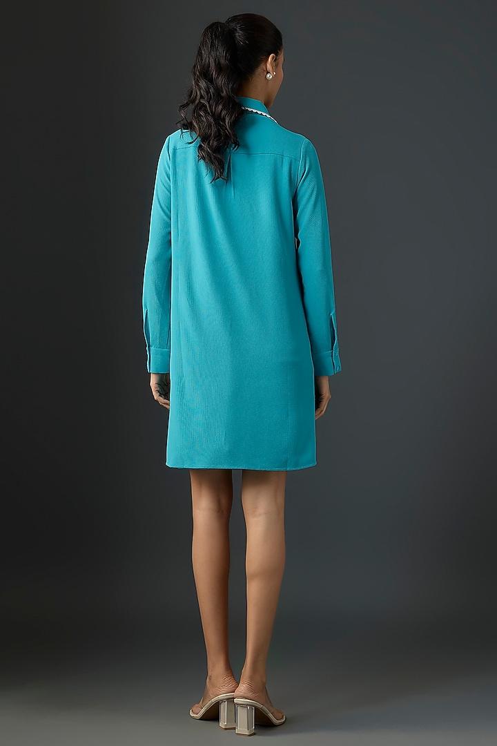 Sapphire Bubble Georgette Boxy Cocktail Dress by Namrata Joshipura at Pernia's Pop Up Shop