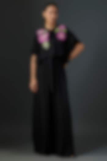 Black Georgette Boxy Georgette Jumpsuit by Namrata Joshipura at Pernia's Pop Up Shop