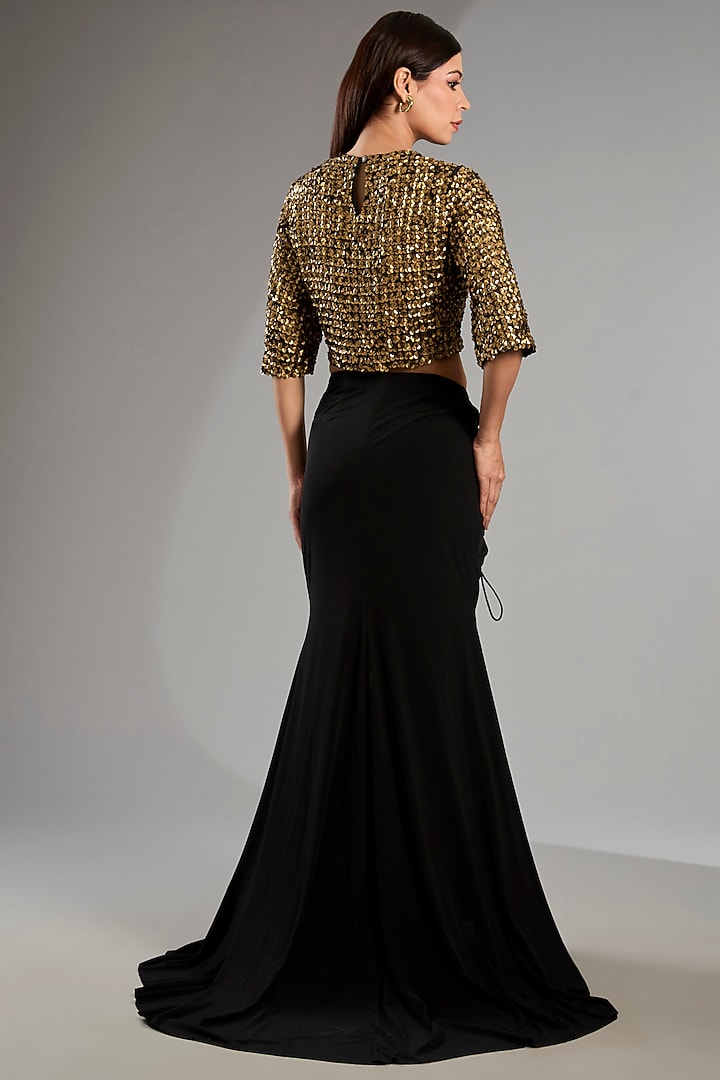 Black Jersey Skirt Set by Namrata Joshipura at Pernia's Pop Up Shop