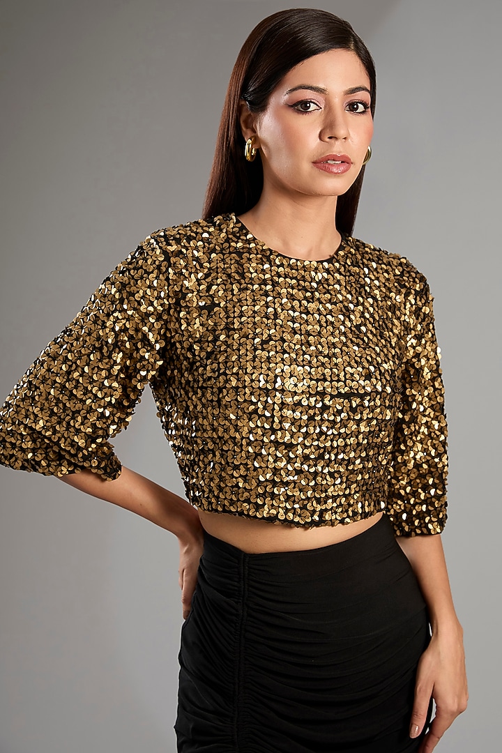 Black Jersey Skirt Set by Namrata Joshipura at Pernia's Pop Up Shop
