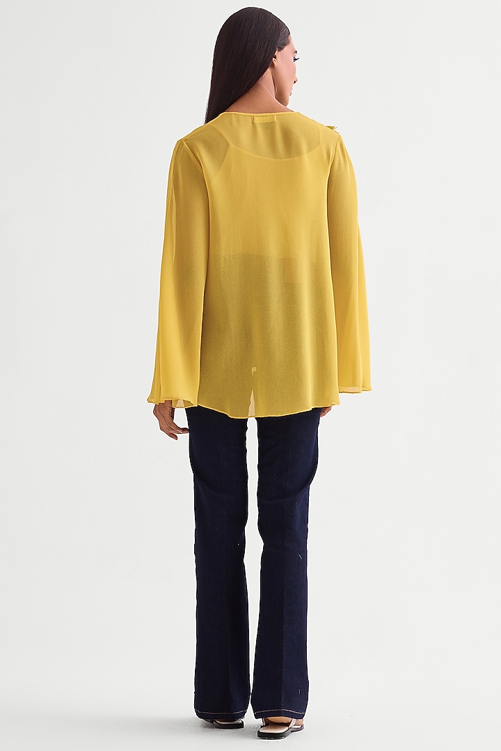 Canary Yellow Georgette Layered Top by Namrata Joshipura at Pernia's Pop Up Shop