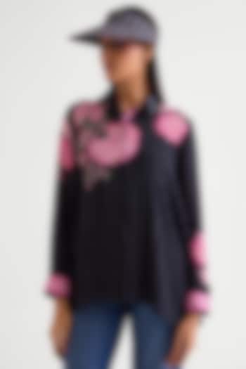 Black Crepe Handkerchief Top by Namrata Joshipura at Pernia's Pop Up Shop