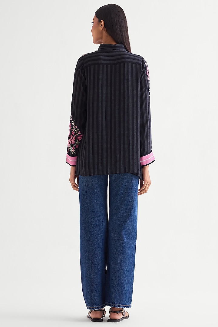 Black Crepe Handkerchief Top by Namrata Joshipura at Pernia's Pop Up Shop