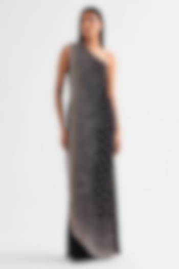 Black Georgette One Shoulder Jumpsuit by Namrata Joshipura at Pernia's Pop Up Shop