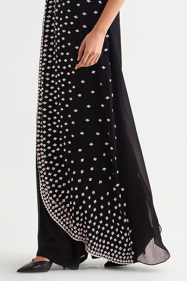 Black Georgette One Shoulder Jumpsuit by Namrata Joshipura at Pernia's Pop Up Shop