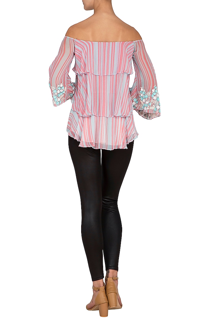 Pink Hand Embroidered Layered Top by Namrata Joshipura at Pernia's Pop Up Shop