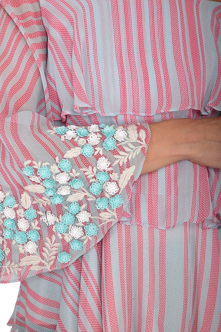 Pink Hand Embroidered Layered Top by Namrata Joshipura at Pernia's Pop Up Shop